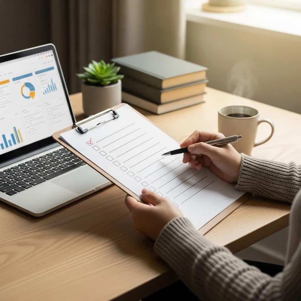 Person checking a pre-signing checklist to avoid title problems